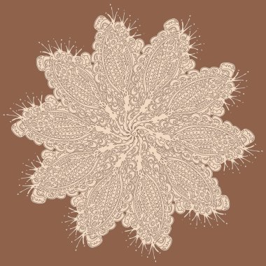 Basit renkli soyut mandala. Parlak dairesel süsleme basit şekiller oluşur. 