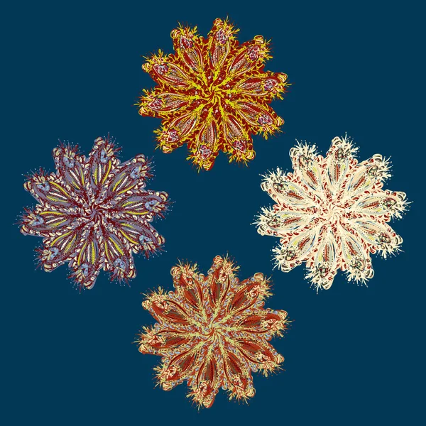 Stil zentangle yeni simetrik mandala doodle ile sanat esin kaynağı oldu. Duvar kağıdı, desen dolgularını, web sayfaları, yüzey dokuları için dekoratif nesne-ebilmek var olmak kullanılmış.