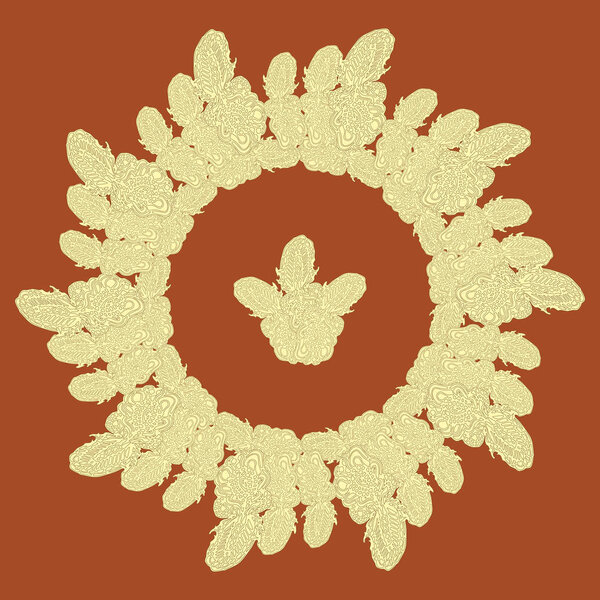 New symmetrical mandala in style zentangle inspired art with doodle. 