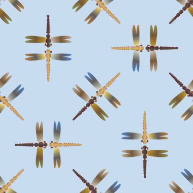 Dekoratif renkli seamless modeli ile şirin yusufçuk