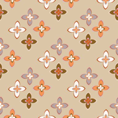 Çiçekler, vektör çizim ile çok renkli geometrik seamless modeli 