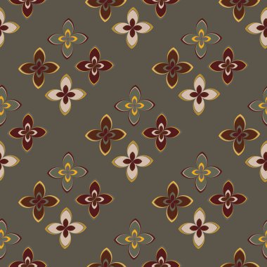 Çiçekler, vektör çizim ile çok renkli geometrik seamless modeli 