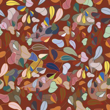 sonbahar yaprakları seamless modeli, vektör çizim 