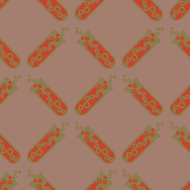 Kimya test tüpleri parlak arka plan üzerinde. Seamless modeli.