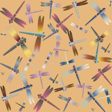 Dekoratif renkli seamless modeli ile şirin yusufçuk