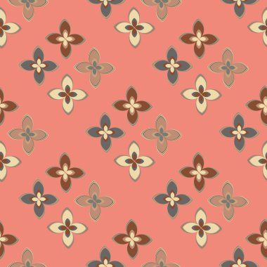 Çiçekler, vektör çizim ile çok renkli geometrik seamless modeli 