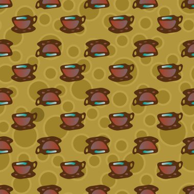 Bardak kahve veya çay arka plan seamless modeli üzerinde noktalı.