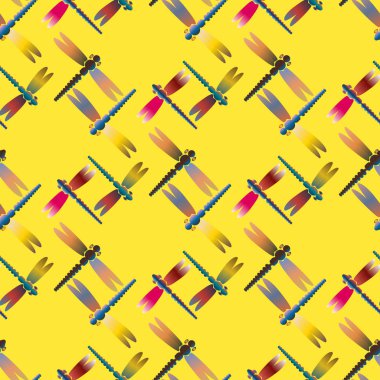 Dekoratif renkli seamless modeli ile şirin yusufçuk