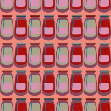 Kavanoz ile rustik ev konserve yeni dikişsiz desen arka planı için.