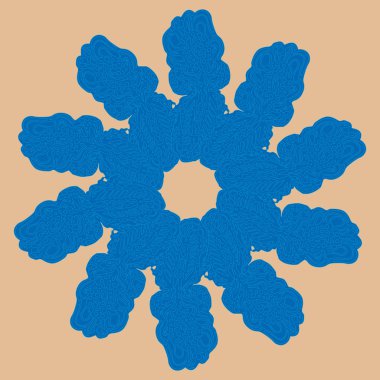 Basit renkli soyut mandala. Parlak dairesel süsleme basit şekiller oluşur. 