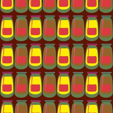 Kavanoz ile rustik ev konserve yeni dikişsiz desen arka planı için.