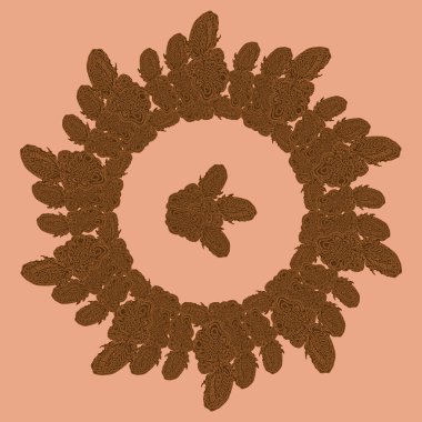 Stil zentangle yeni simetrik mandala sanat doodle ile esinlenerek.. 