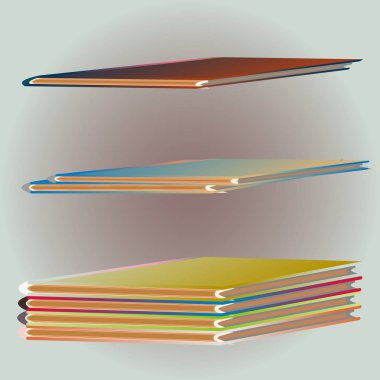 Renkli Notebook yığınları. Vektör çizim