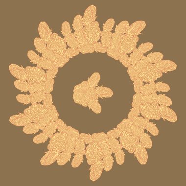 Stil zentangle yeni simetrik mandala sanat doodle ile esinlenerek.. 