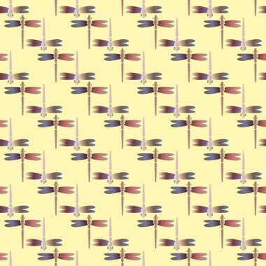 Dekoratif renkli seamless modeli ile şirin yusufçuk