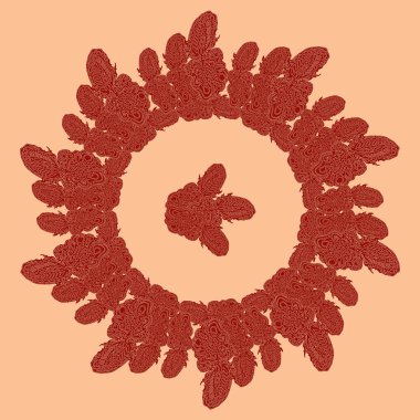 Stil zentangle yeni simetrik mandala sanat doodle ile esinlenerek.. 