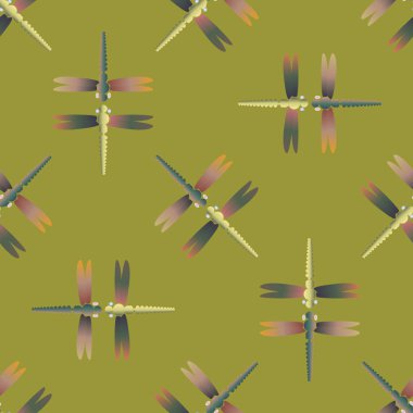 Dekoratif renkli seamless modeli ile şirin yusufçuk