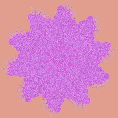 Basit renkli soyut mandala. Parlak dairesel süsleme basit şekiller oluşur. 