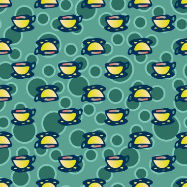 Bardak kahve veya çay arka plan seamless modeli üzerinde noktalı.