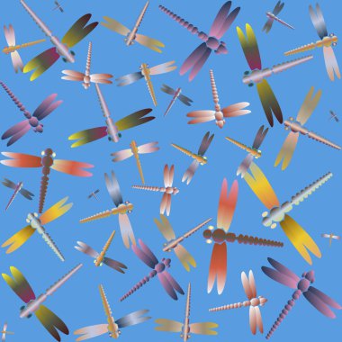 Dekoratif renkli seamless modeli ile şirin yusufçuk