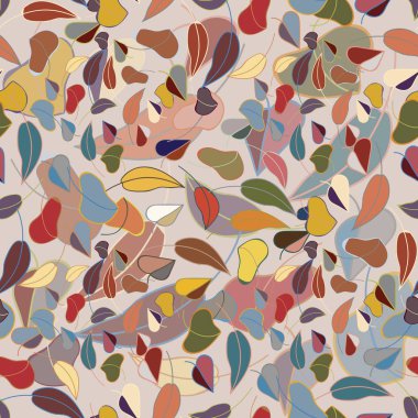 sonbahar yaprakları seamless modeli, vektör çizim 