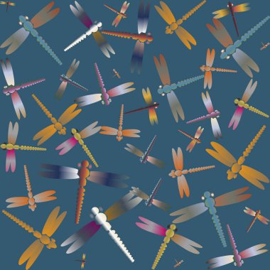 Dekoratif renkli seamless modeli ile şirin yusufçuk