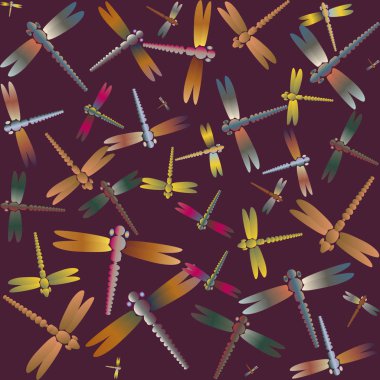 Dekoratif renkli seamless modeli ile şirin yusufçuk