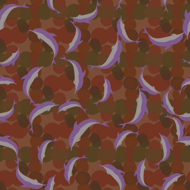 Yunuslar su altında çizim arka planı için bir sürü ile sorunsuz doku