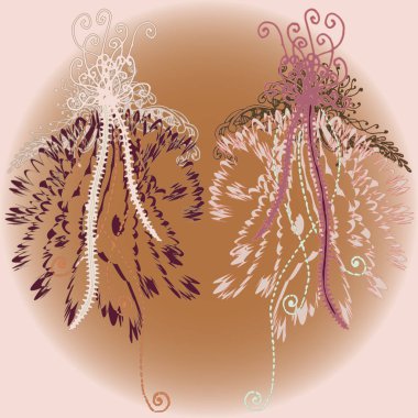 Yeni tasarım çalışmaları için el yapımı doodle ile soyut desen.