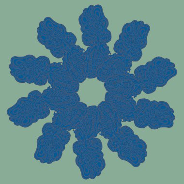 Basit renkli soyut mandala. Parlak dairesel süsleme basit şekiller oluşur. 