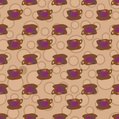 Bardak kahve veya çay arka plan seamless modeli üzerinde noktalı.