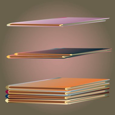 Renkli Notebook yığınları. Vektör çizim