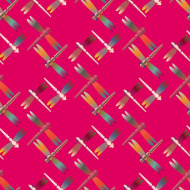 Dekoratif renkli seamless modeli ile şirin yusufçuk