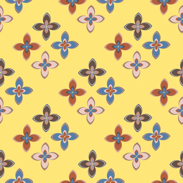 Çiçekler, vektör çizim ile çok renkli geometrik seamless modeli 