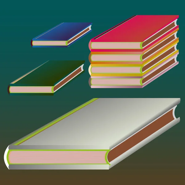 Stack Libri Colorati Illustrazione Vettoriale — Vettoriale Stock