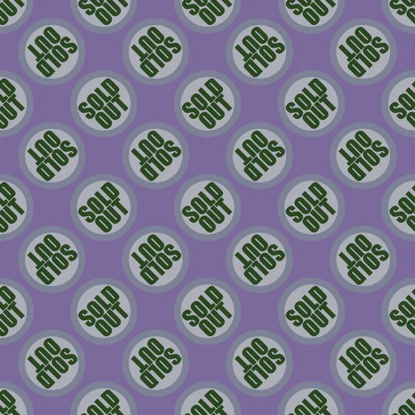 Satılan dışarı Dikişsiz desen metinle. Pop sanat tasarım ve renk doku ile yuvarlak başlık içinde alt yazı. Bir arka plan üzerinde etiket.