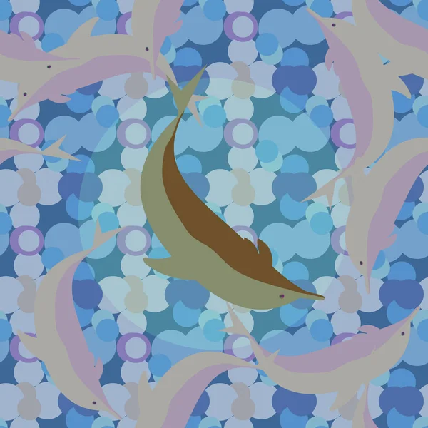 Yunuslar su altında çizim arka planı için bir sürü ile sorunsuz doku