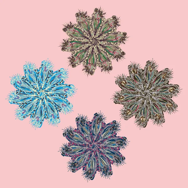 Stil zentangle yeni simetrik mandala doodle ile sanat esin kaynağı oldu. Duvar kağıdı, desen dolgularını, web sayfaları, yüzey dokuları için dekoratif nesne-ebilmek var olmak kullanılmış.