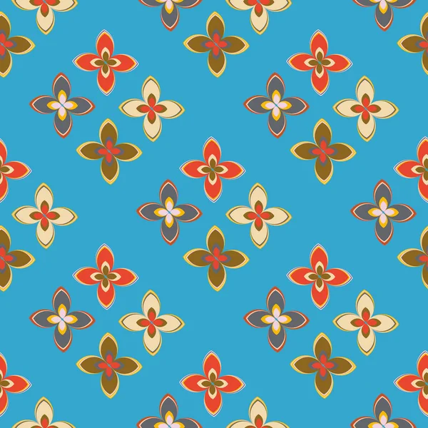 Çiçekler, vektör çizim ile çok renkli geometrik seamless modeli 