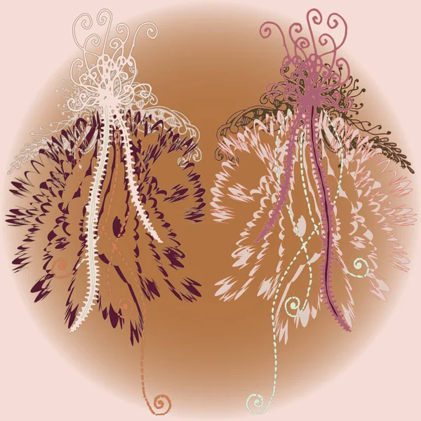 Yeni tasarım çalışmaları için el yapımı doodle ile soyut desen.