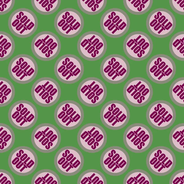 Satılan dışarı Dikişsiz desen metinle. Pop sanat tasarım ve renk doku ile yuvarlak başlık içinde alt yazı. Bir arka plan üzerinde etiket.