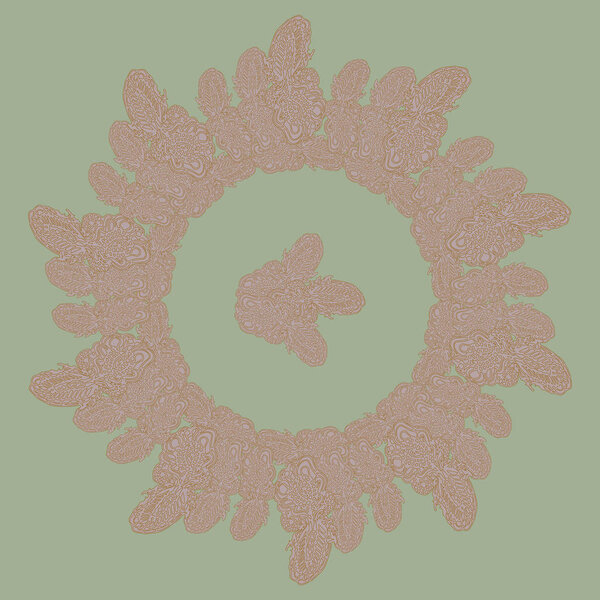 New symmetrical mandala in style zentangle inspired art with doodle. 