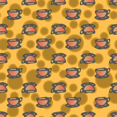 Bardak kahve veya çay arka plan seamless modeli üzerinde noktalı.