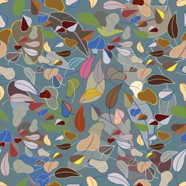 sonbahar yaprakları seamless modeli, vektör çizim 