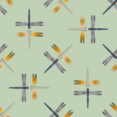 Dekoratif renkli seamless modeli ile şirin yusufçuk