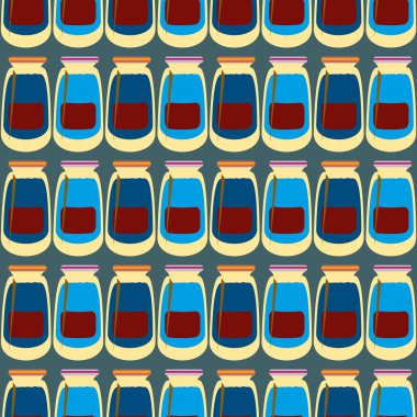 Kavanoz ile rustik ev konserve yeni dikişsiz desen arka planı için.