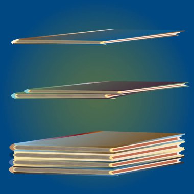 Renkli Notebook yığınları. Vektör çizim