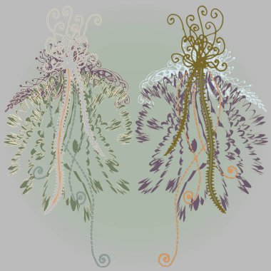 Yeni tasarım çalışmaları için el yapımı doodle ile soyut desen.