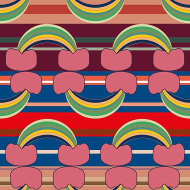Gökkuşağı seamless modeli. Gökkuşağı Dizayn Tekstil, iç tasarım, keten, vb için. Şirin soyut çocuklar arka plan.