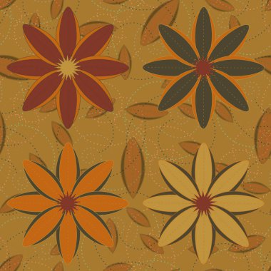 Çiçekler, vektör çizim ile çok renkli geometrik seamless modeli 